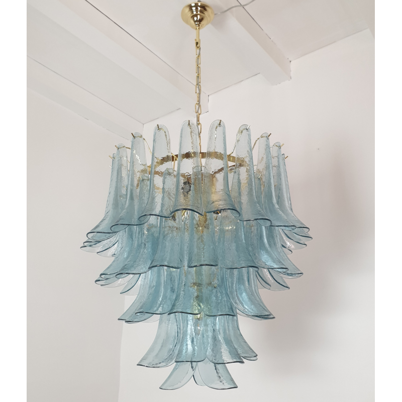 Light blue Murano glass chandelier Mid Century Modern 2