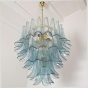 Light blue Murano glass chandelier Mid Century Modern 3