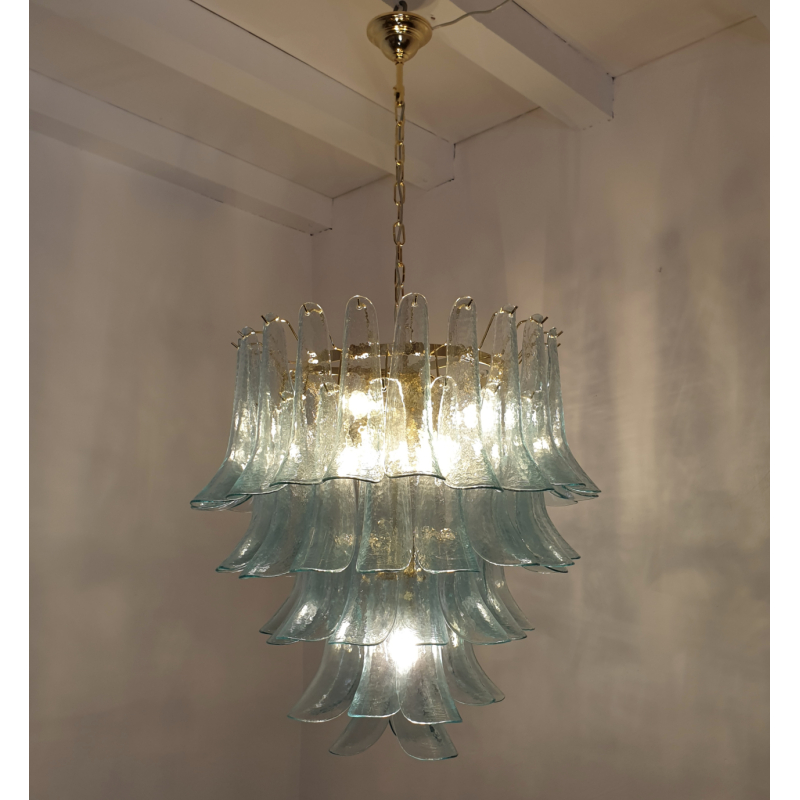 Light blue Murano glass chandelier Mid Century Modern 5