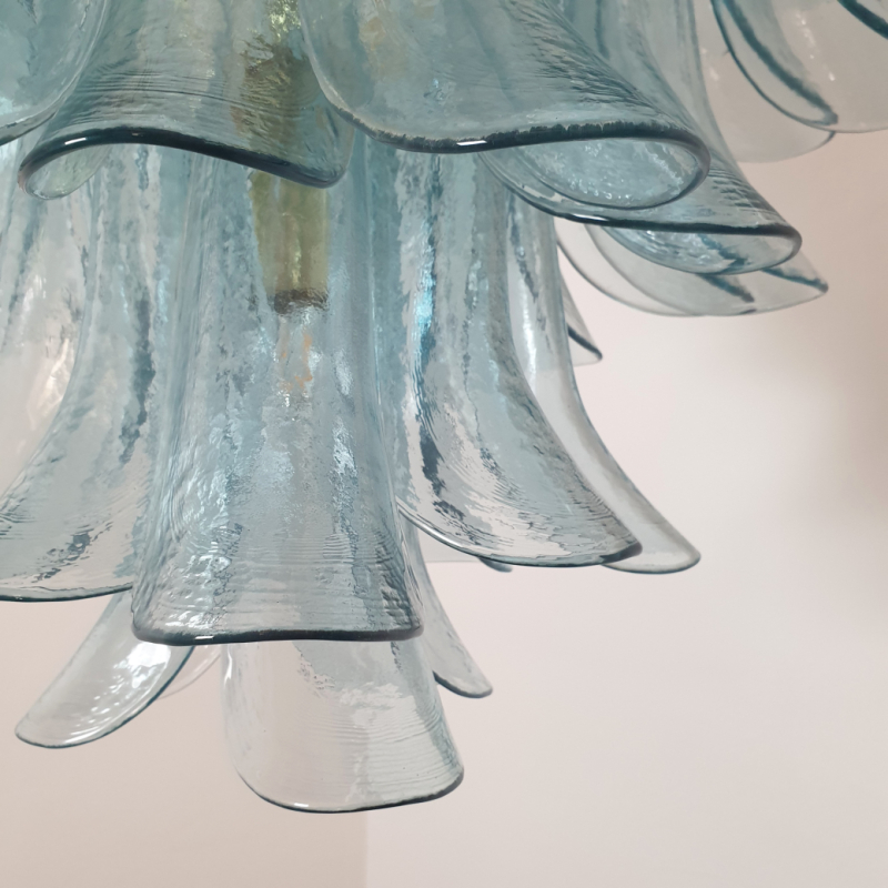 Light blue Murano glass chandelier Mid Century Modern 11