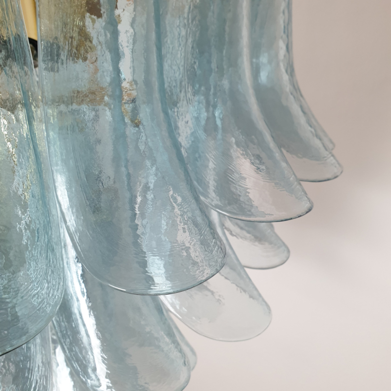 Light blue Murano glass chandelier Mid Century Modern 12