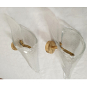 Mid Century Modern clear Murano glass sconces