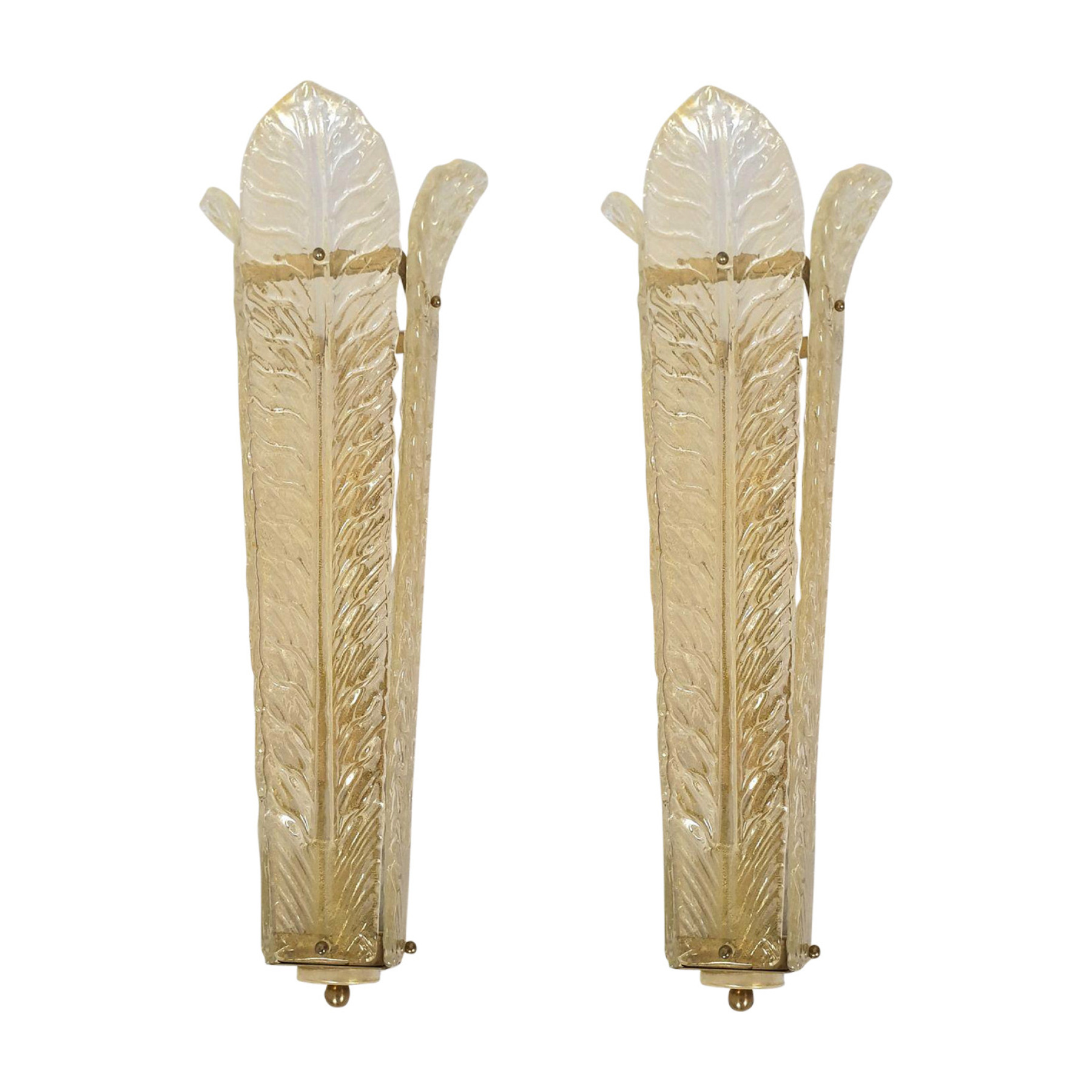 Gold Murano glass sconces. Set of four