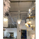 Large white Murano glass lantern, chandelier