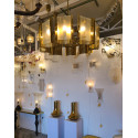 Round brass chandelier, Italy