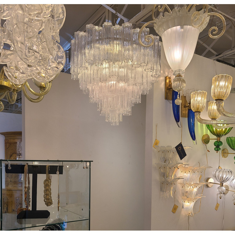 Tronchi Murano glass chandelier, Italy