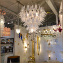 Murano glass white chandelier - set of three