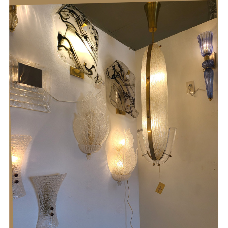 Mid Century Murano glass lantern, pendant chandelier