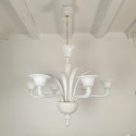 White Murano glass chandelier, Italy