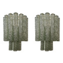 Pair of Mid Century Modern green Murano glass sconces, Italy