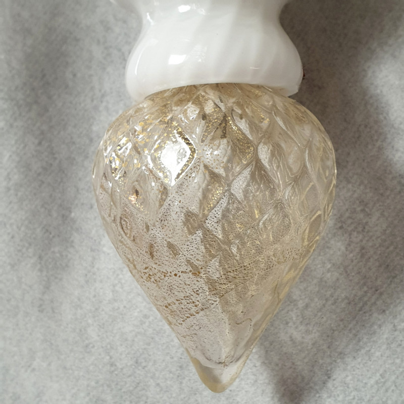 White-gold Murano glass sconces - a pair