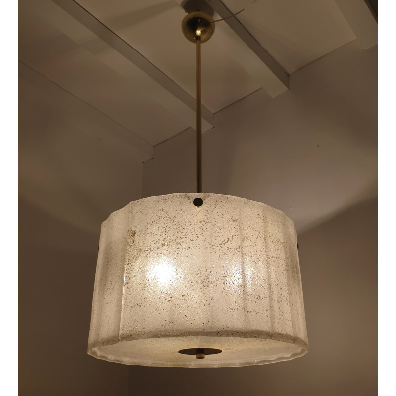 White Murano glass Drum chandelier