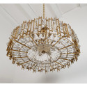 Brass and Crystals Chandelier, Palwa Style
