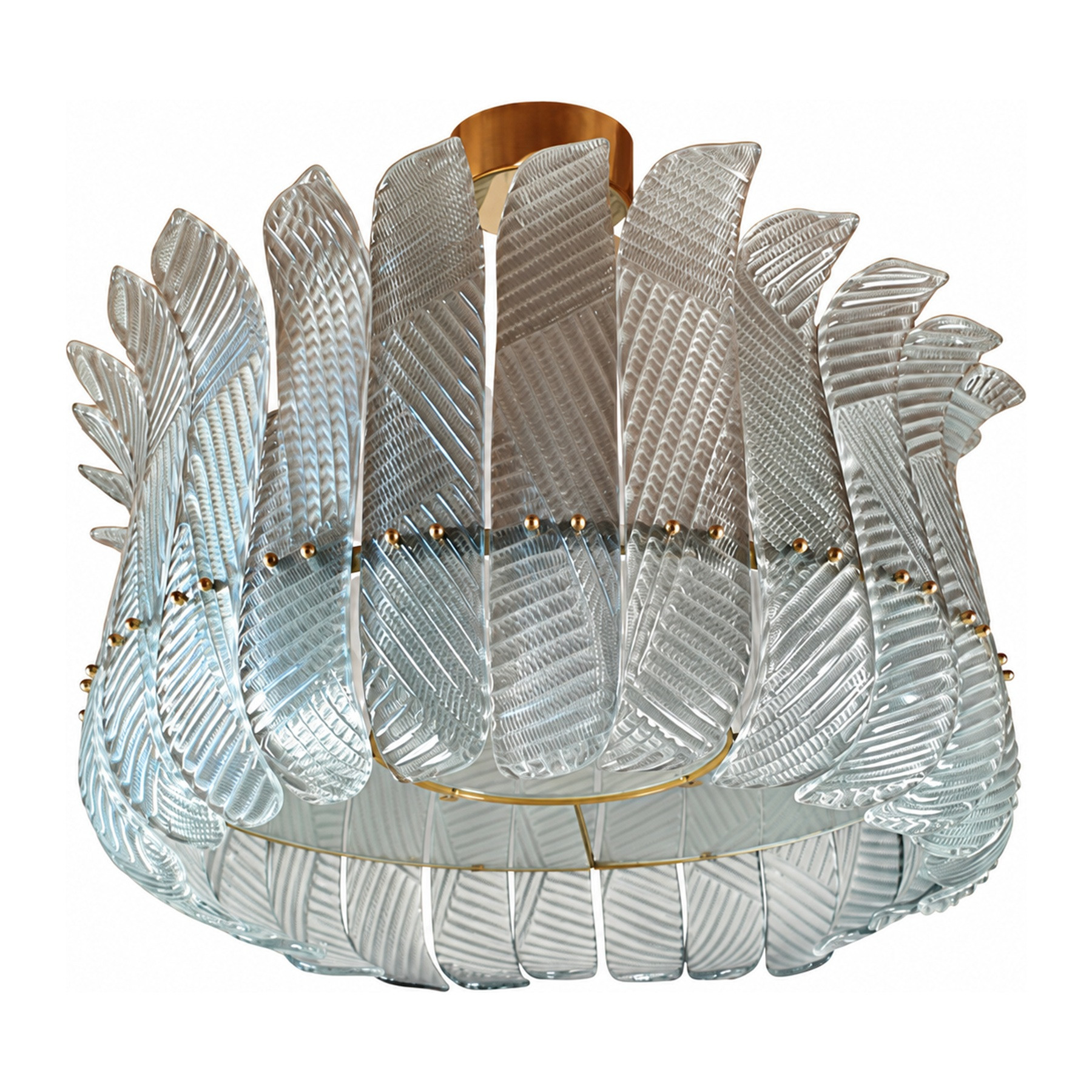 Vintage Green Murano glass drum chandelier, Italy