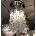 Large Mid Century Modern flush mount chandelier