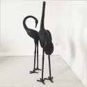 Pair of bronze crane birds sculptures