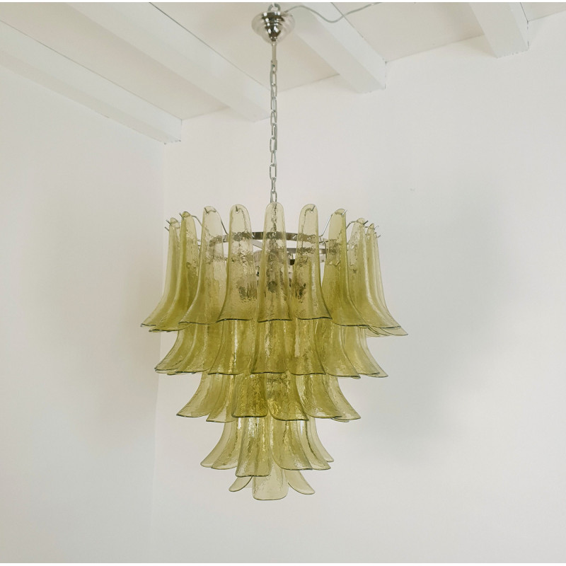 Green Murano glass chandelier - a pair