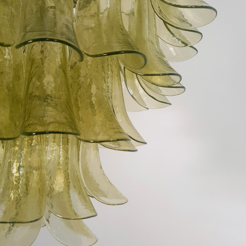 Green Murano glass chandelier - a pair