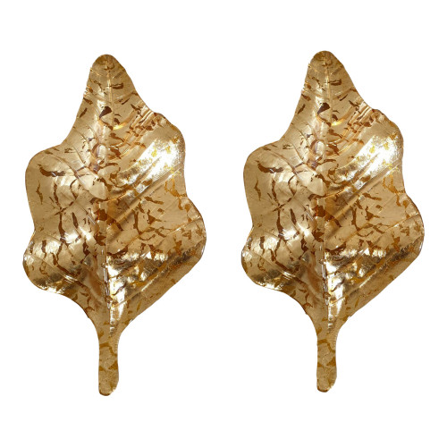 Gold Murano glass leaf sconces, Italy - set of four sconces