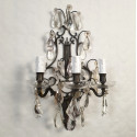 Pair of bronze and crystals French sconces
