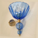 Large Blue Murano glass and brass sconces