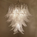 Murano glass clear leaves chandelier