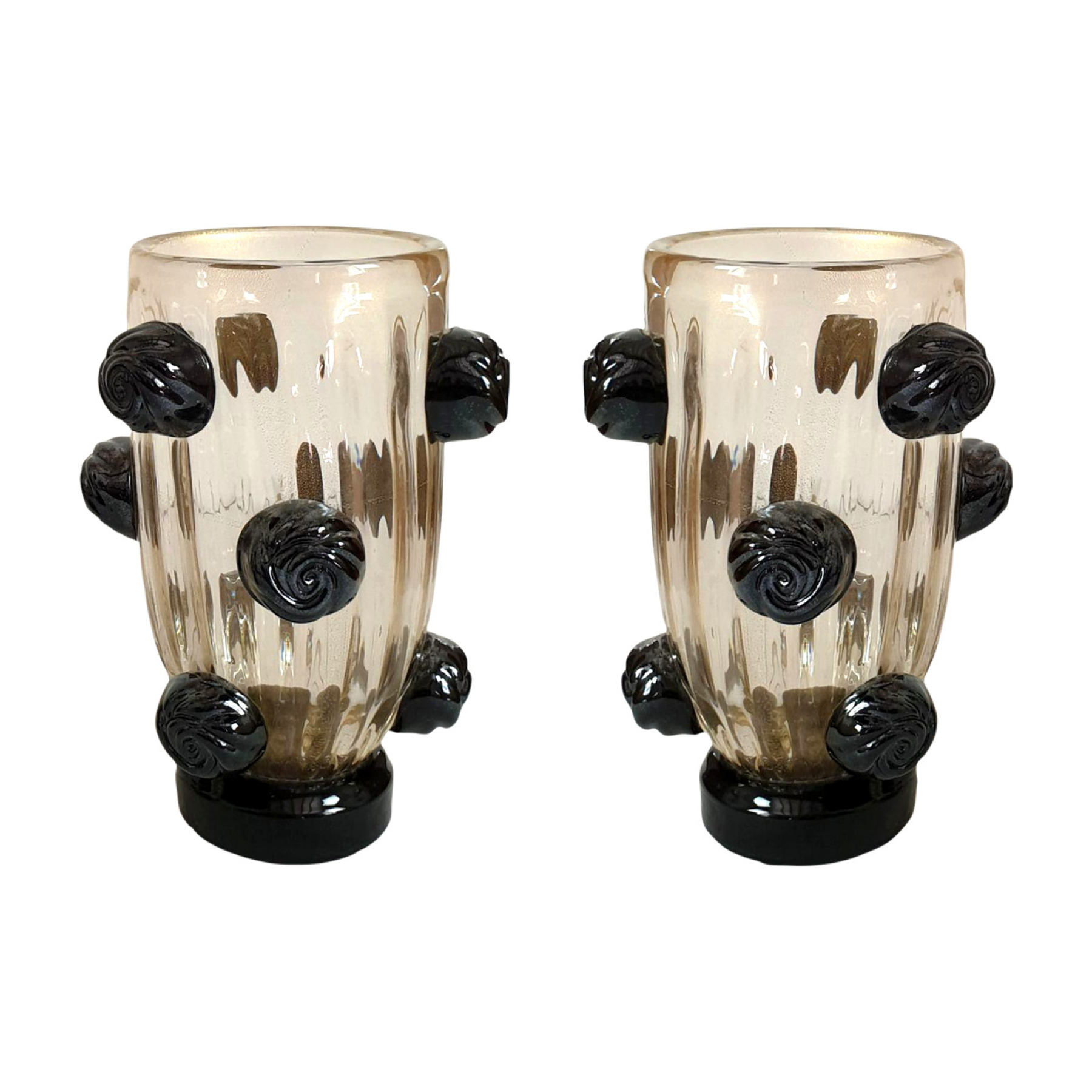 Pair of Murano glass mid century vases