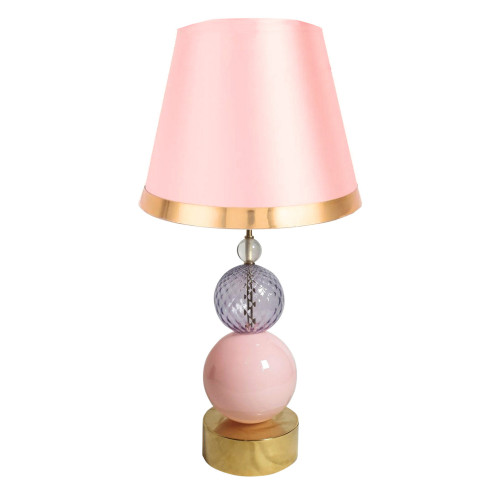 Pink and purple Murano glass table lamp, mid century modern