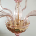 Pink Mid-Century Murano glass chandelier, Italy