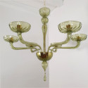 Green Mid century modern Murano glass chandelier