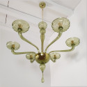 Green Mid century modern Murano glass chandelier