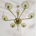 Green Mid century modern Murano glass chandelier