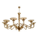 Large tan Murano glass vintage chandelier