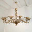 Huge Tan Mid-Century Modern Murano chandelier