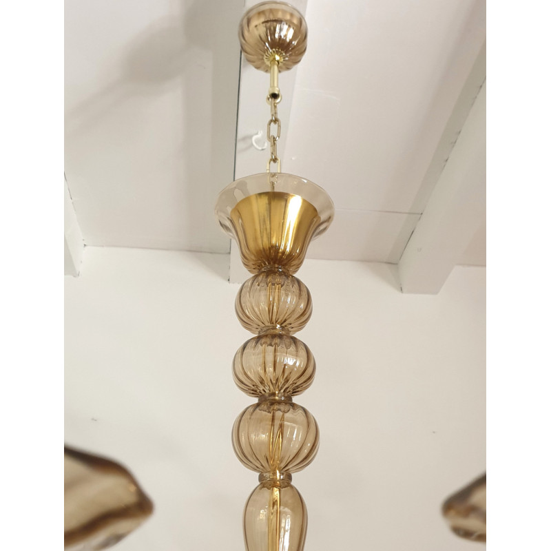 Huge Tan Mid-Century Modern Murano chandelier