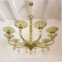 Mid Century Modern green Murano chandelier