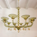 Mid Century Modern green Murano chandelier