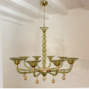 Mid Century Modern green Murano chandelier