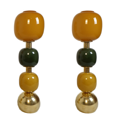 Pair of Mid-Century Modern Murano glass lamps 1970s