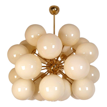Large beige glass Sputnik chandelier, Italy