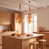 Pair of pink and amber Murano glass pendant lights, Italy 1990s