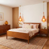 Pair of pink and amber Murano glass pendant lights, Italy 1990s