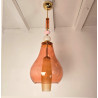 Pair of pink and amber Murano glass pendant lights, Italy 1990s