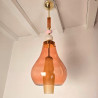 Pair of pink and amber Murano glass pendant lights, Italy 1990s