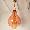 Pair of pink and amber Murano glass pendant lights, Italy 1990s