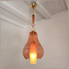 Pair of pink and amber Murano glass pendant lights, Italy 1990s