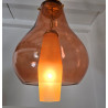 Pair of pink and amber Murano glass pendant lights, Italy 1990s