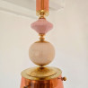 Pair of pink and amber Murano glass pendant lights, Italy 1990s