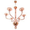 Pink Neoclassical Murano glass chandelier