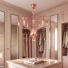 Pink Neoclassical Murano glass chandelier
